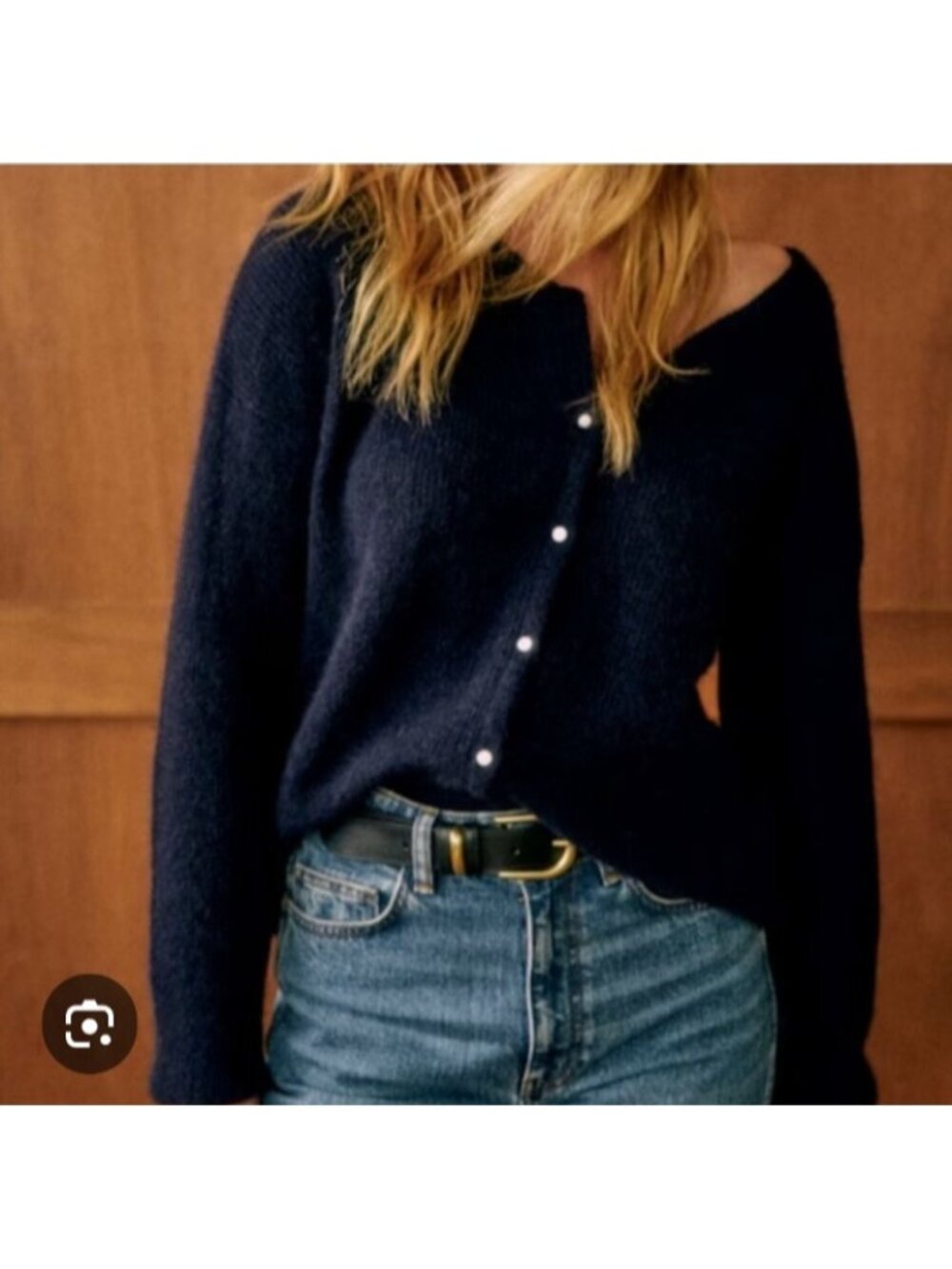 Sezane Rue Saint-Fiacre Black Mohair Alpaca Cardigan Sweater Women's S Soft